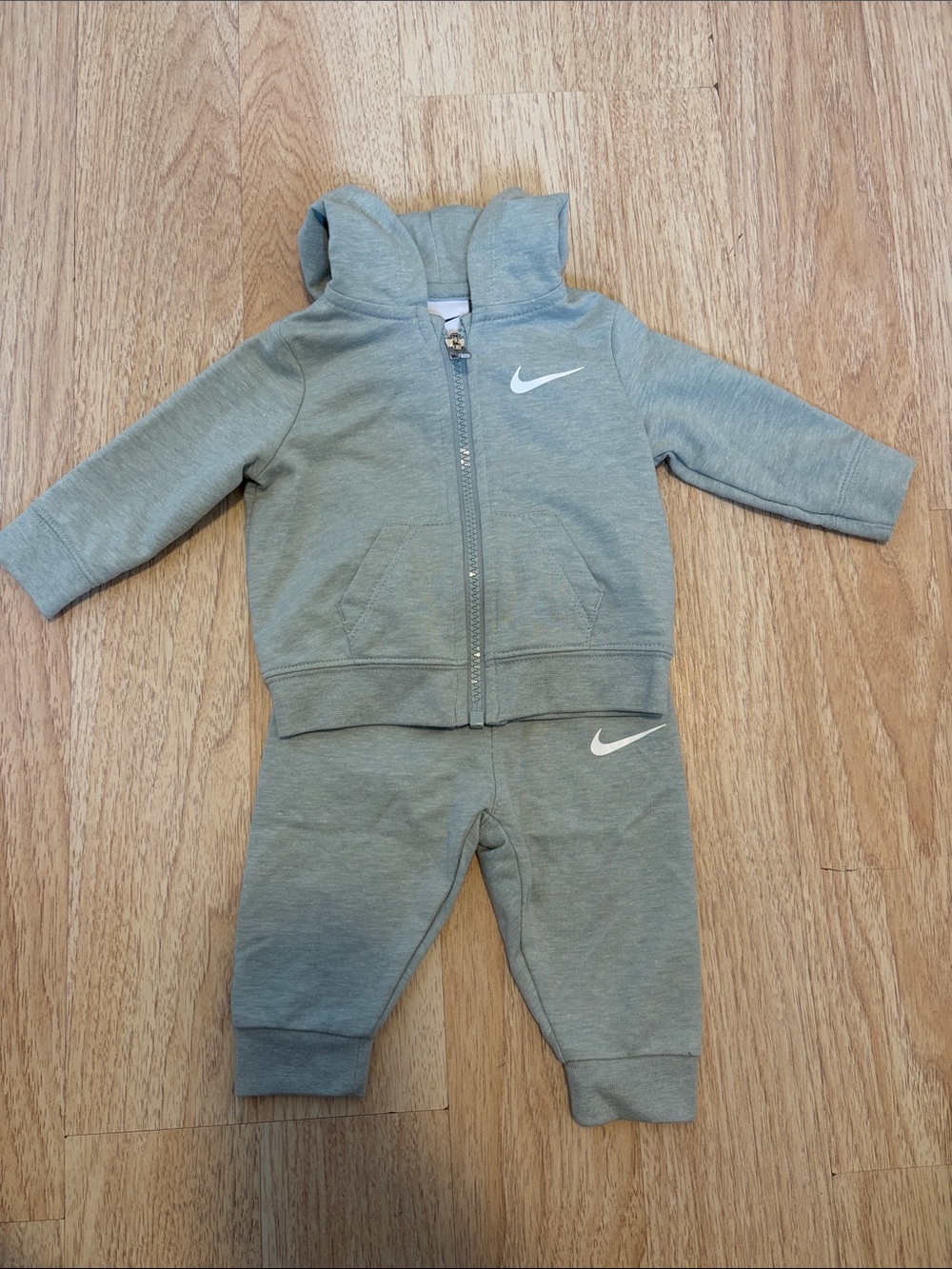 Nike Toddler Sage Green Zip Hoodie & Joggers